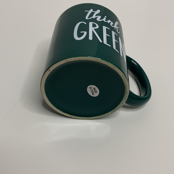Mug | Green Glass Think Green Cup Mug Eco Friendly Plants Recycling Environment - Picture 3 of 7